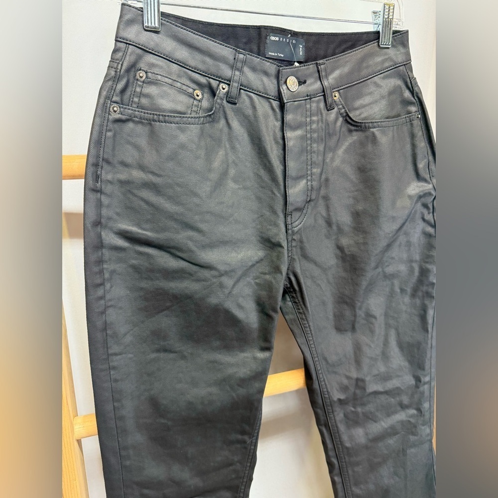 ASOS Black Parisian coated flare jeans size 26/36